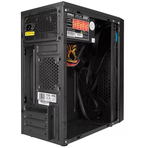 Everest Számítógépház -  BLAZON (200W táp; RGB; fekete; plexi; ATX; 1x80mm; 2xUSB2.0)