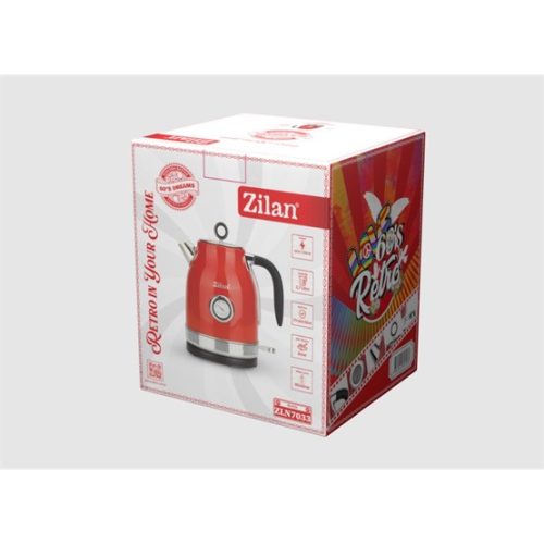 Zilan ZLN7033 Retro vízforraló - 2200W - piros