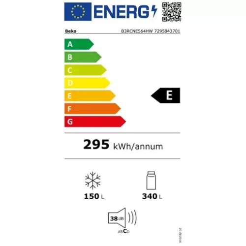 Beko B3RCNE564HW hűtő alulfagyasztós