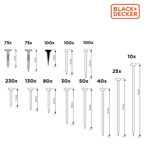 Black And Decker BXCHSF7055 szeg szett dobozban, 975db