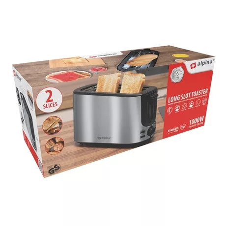 Alpina 47351 kenyérpirító hosszú szeletes inox