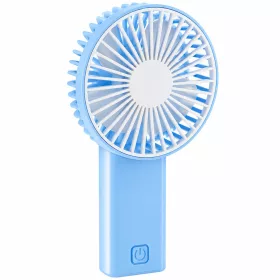   Kézi ventilátor - összehajtható - 2 x AA - 16 x 8,3 x 4,3 cm - kék/fehér (51106)