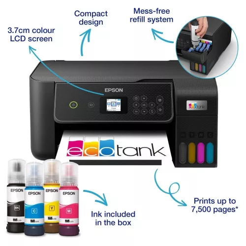 Epson EcoTank ET-2870 többfunkciós nyomtató - Wi-Fi-s, külső tintatartályos, A4-es
