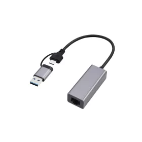 GEMBIRD USB Type-C+A Gigabit network adapter, space grey