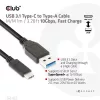 Club 3D Kábel - CAC-1523 (3.1 USB-C Gen 2 to 3.1 USB-A Gen 2, 10Gbps, 60W PD2.0, Bidirectional, 4K60Hz, M/M, 1m)