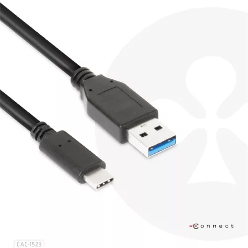 Club 3D Kábel - CAC-1523 (3.1 USB-C Gen 2 to 3.1 USB-A Gen 2, 10Gbps, 60W PD2.0, Bidirectional, 4K60Hz, M/M, 1m)