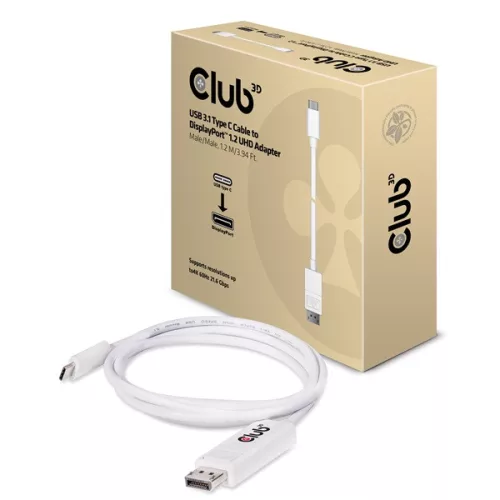 Club 3D Kábel - CAC-1517 (3.1 USB-C Gen 1 to DisplayPort 1.2, 1,2m, UHD 4K60Hz)