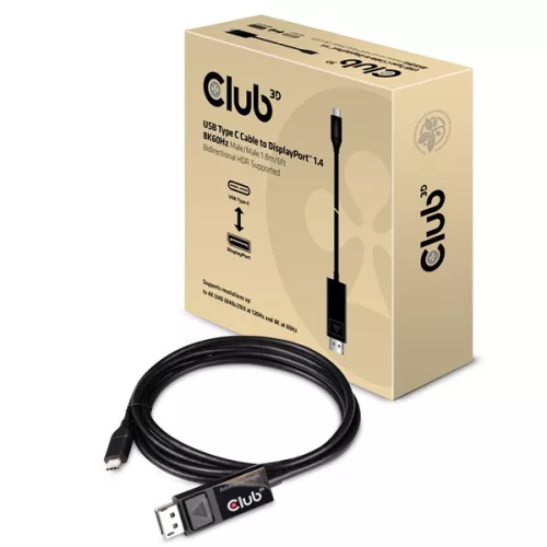 Club 3D Kábel - CAC-1557 (USB-C to DisplayPort 1.4, HDR, 1,8m, 8K60Hz)