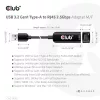 Club 3D Átalakító - CAC-1420 (3.2 USB-A to RJ45, 2.5Gb, M/F)