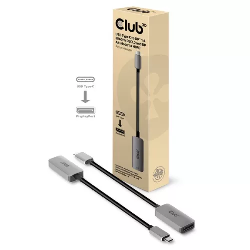 Club 3D Átalakító - CAC-1567 (USB-C to DisplayPort 1.4, 8K60Hz, DSC 1.2, HDR, HBR3)