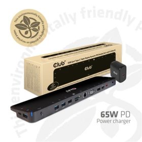   Club3D Gen1 Type-C Triple Display Dynamic PD Charging Dock with 65 Watt PS