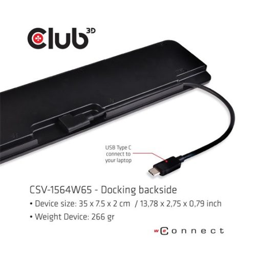 Club3D Gen1 Type-C Triple Display Dynamic PD Charging Dock with 65 Watt PS