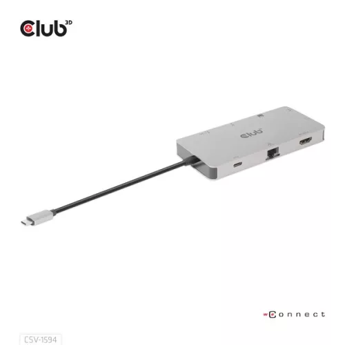 Club 3D USB Hub - CSV-1594 (3.1 USB-C Gen 1 to HDMI, 2xUSB-A Gen 1, USB-C Gen 1, VGA, SD, Micro SD 3.0, RJ45, 3,5 Jack)