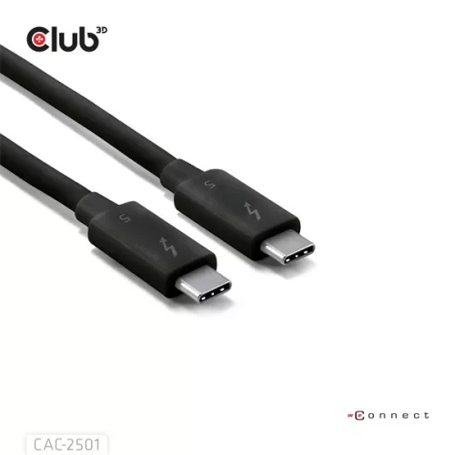 Club 3D Kábel - CAC-2501 (Thunderbolt 5 USB-C to USB-C, 240W, 80/120 Gbps, EPR, 8K240Hz, 1m)