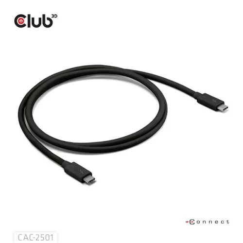 Club 3D Kábel - CAC-2501 (Thunderbolt 5 USB-C to USB-C, 240W, 80/120 Gbps, EPR, 8K240Hz, 1m)