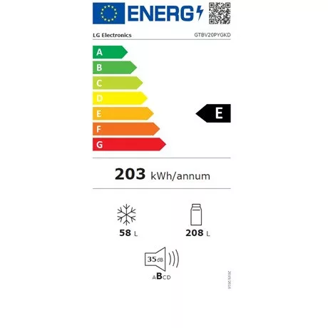 LG GTBV20PYGKD hűtő felülfagyasztós