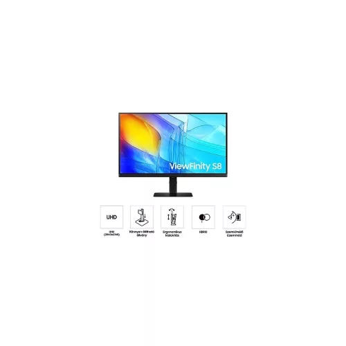 Samsung 27" ViewFinity S8 S80D monitor - UHD, HDR10, állítható magasságú, forgatható, elfordítható, dönthető állvány