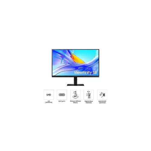 Samsung 32" ViewFinity S8 S80UD monitor - UHD, HDR10, USB-C, állítható magasságú, forgatható, elfordítható, dönthető