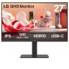 LG 27BA65QB-B monitor - 27" QHD IPS 100Hz, USB-C, láncba köthető, RJ45