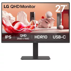   LG 27BA65QB-B monitor - 27" QHD IPS 100Hz, USB-C, láncba köthető, RJ45