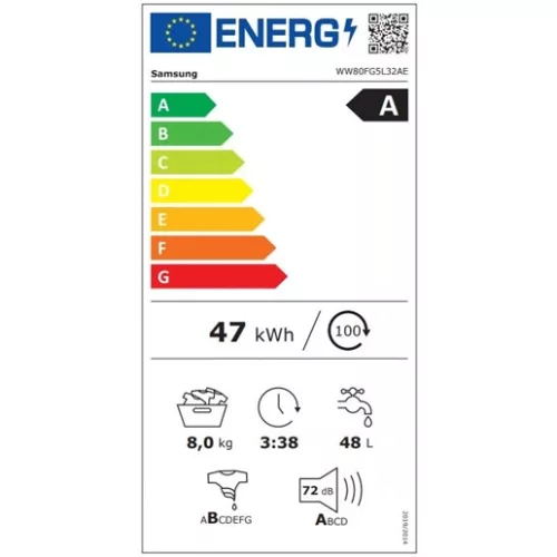 Samsung WW80FG5L32AELE mosógép elöltöltős