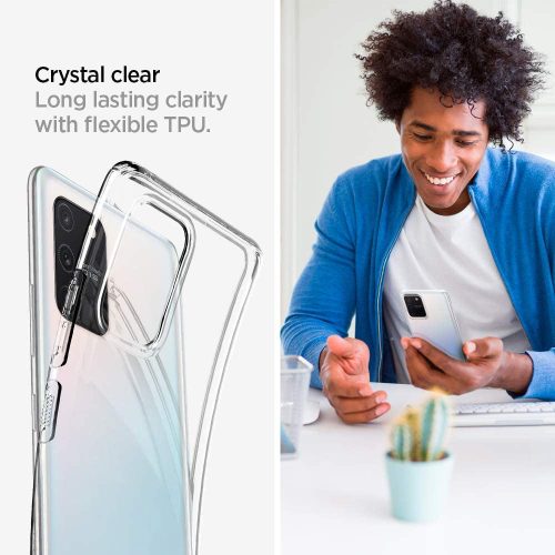 Samsung G770F Galaxy S10 Lite ütésálló hátlap - Spigen Liquid Crystal - átlátszó