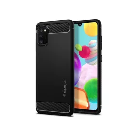   Samsung A415F Galaxy A41 ütésálló hátlap - Spigen Rugged Armor - fekete