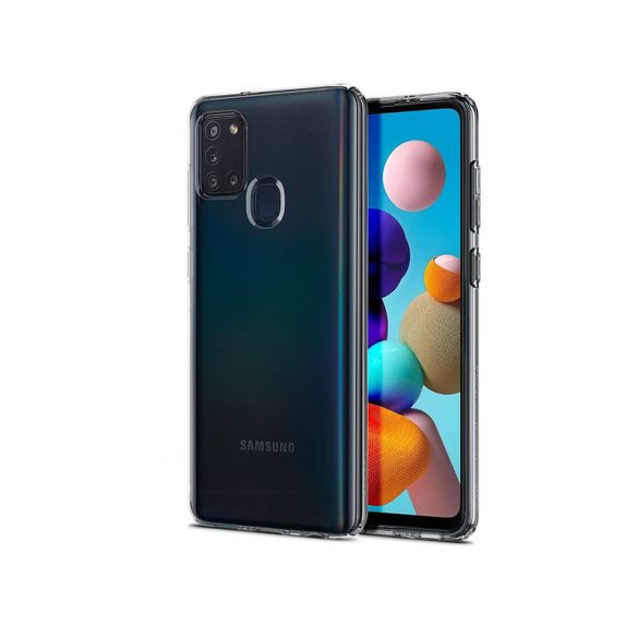 Samsung A217F Galaxy A21s ütésálló hátlap - Spigen Liquid Crystal - átlátszó