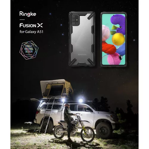 Samsung A515F Galaxy A51 ütésálló hátlap - Ringke Fusion X - fekete