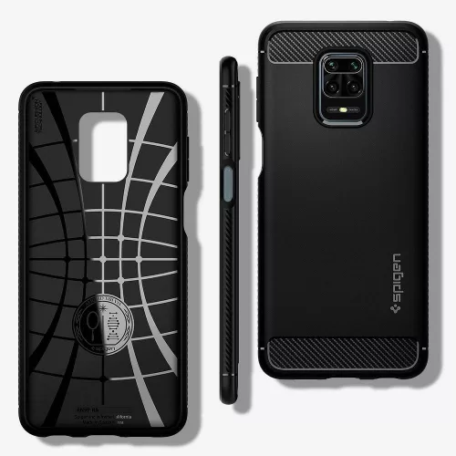 Xiaomi Redmi Note 9 Pro/Note 9 Pro Max/Note 9S ütésálló hátlap - Spigen Rugged Armor - fekete