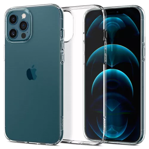 Apple iPhone 12/12 Pro ütésálló hátlap - Spigen Liquid Crystal - átlátszó