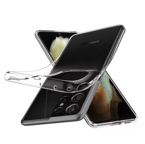 Samsung G998F Galaxy S21 Ultra ütésálló hátlap - Spigen Liquid Crystal - átlátszó