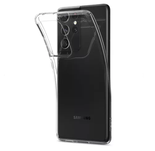 Samsung G998F Galaxy S21 Ultra ütésálló hátlap - Spigen Liquid Crystal - átlátszó