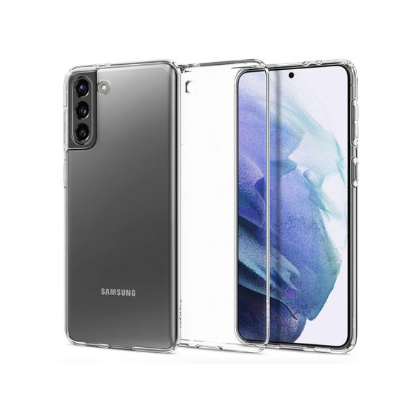 Samsung G990F Galaxy S21 ütésálló hátlap - Spigen Liquid Crystal - átlátszó