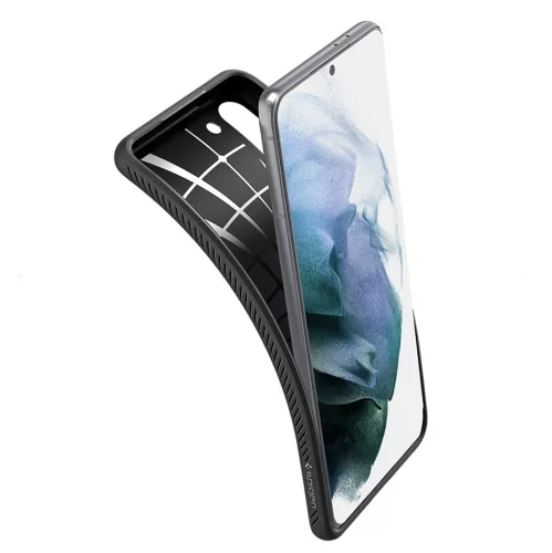 Samsung G990F Galaxy S21 ütésálló hátlap - Spigen Liquid Air - fekete