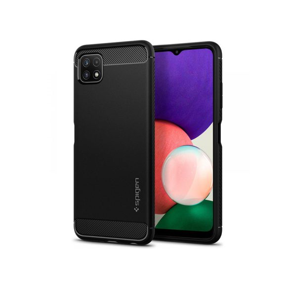 Samsung A226B Galaxy A22 5G ütésálló hátlap - Spigen Rugged Armor - fekete