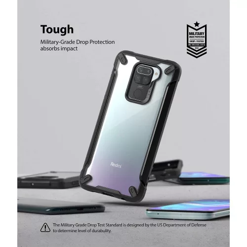 Xiaomi Redmi Note 9 ütésálló hátlap - Ringke Fusion X - fekete