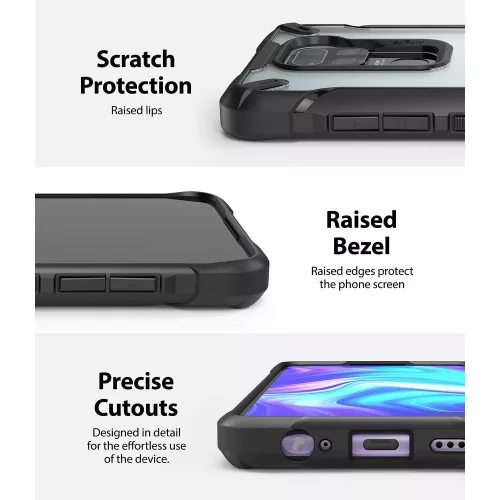 Xiaomi Redmi Note 9 ütésálló hátlap - Ringke Fusion X - fekete