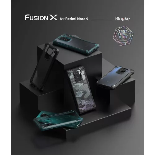 Xiaomi Redmi Note 9 ütésálló hátlap - Ringke Fusion X - fekete