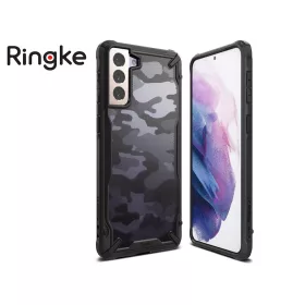   Samsung G996F Galaxy S21+ ütésálló hátlap - Ringke Fusion X - terepszínű fekete