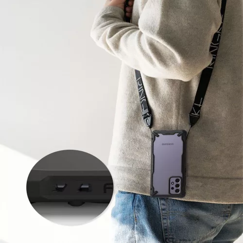 Samsung A725F Galaxy A72 4G/A726B Galaxy A72 5G ütésálló hátlap - Ringke Fusion X - fekete