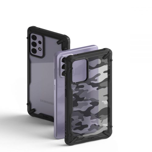 Samsung A725F Galaxy A72 4G/A726B Galaxy A72 5G ütésálló hátlap - Ringke Fusion X - terepszínű fekete