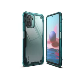   Xiaomi Redmi Note 10/Note 10S ütésálló hátlap - Ringke Fusion X - türkíz zöld