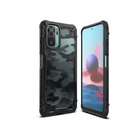  Xiaomi Redmi Note 10/Note 10S ütésálló hátlap - Ringke Fusion X - terepszínű    fekete