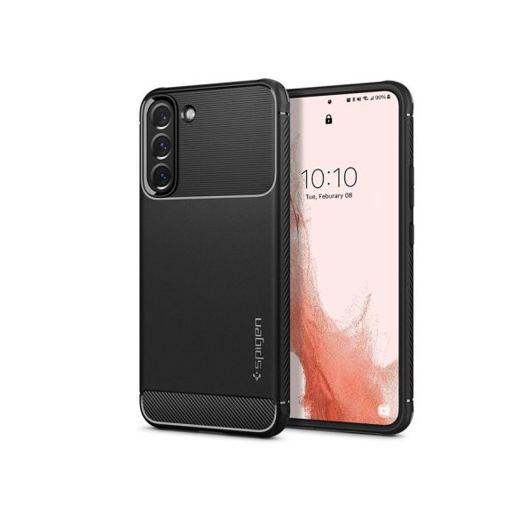 Samsung S901B Galaxy S22 5G ütésálló hátlap - Spigen Rugged Armor - fekete