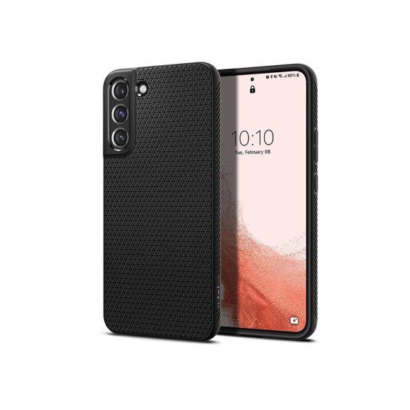 Samsung S901B Galaxy S22 5G ütésálló hátlap - Spigen Liquid Air - fekete