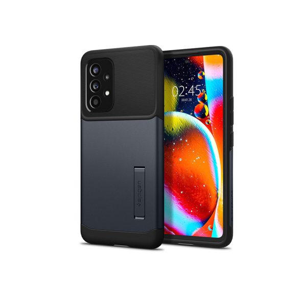 Samsung A536U Galaxy A53 5G ütésálló hátlap - Spigen Slim Armor - fekete/metál