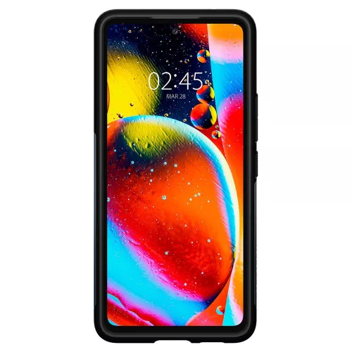 Samsung A536U Galaxy A53 5G ütésálló hátlap - Spigen Slim Armor - fekete/metál