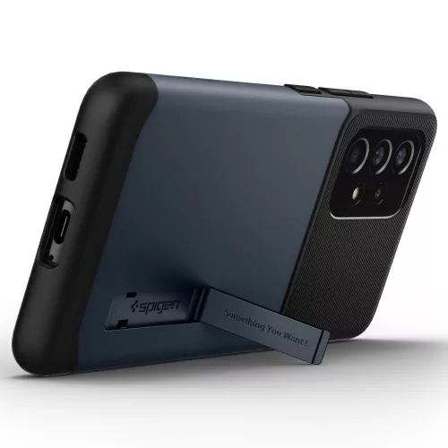 Samsung A536U Galaxy A53 5G ütésálló hátlap - Spigen Slim Armor - fekete/metál