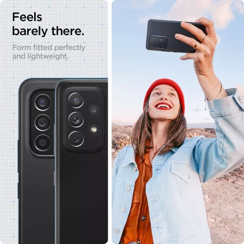 Samsung A536U Galaxy A53 5G ütésálló hátlap - Spigen Thin Fit - fekete